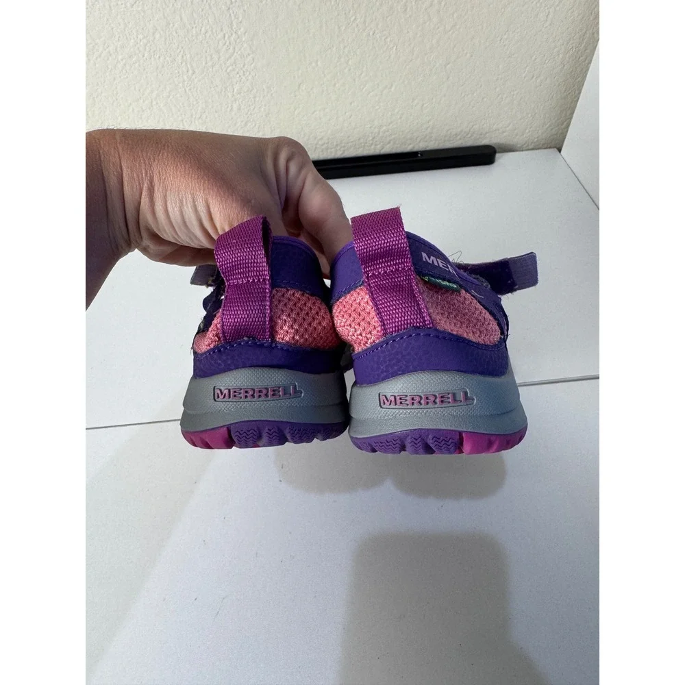 Merrell Hydro Mon 2.0 Kids Size 5 Purple Pink Leather Textile Water Sandals